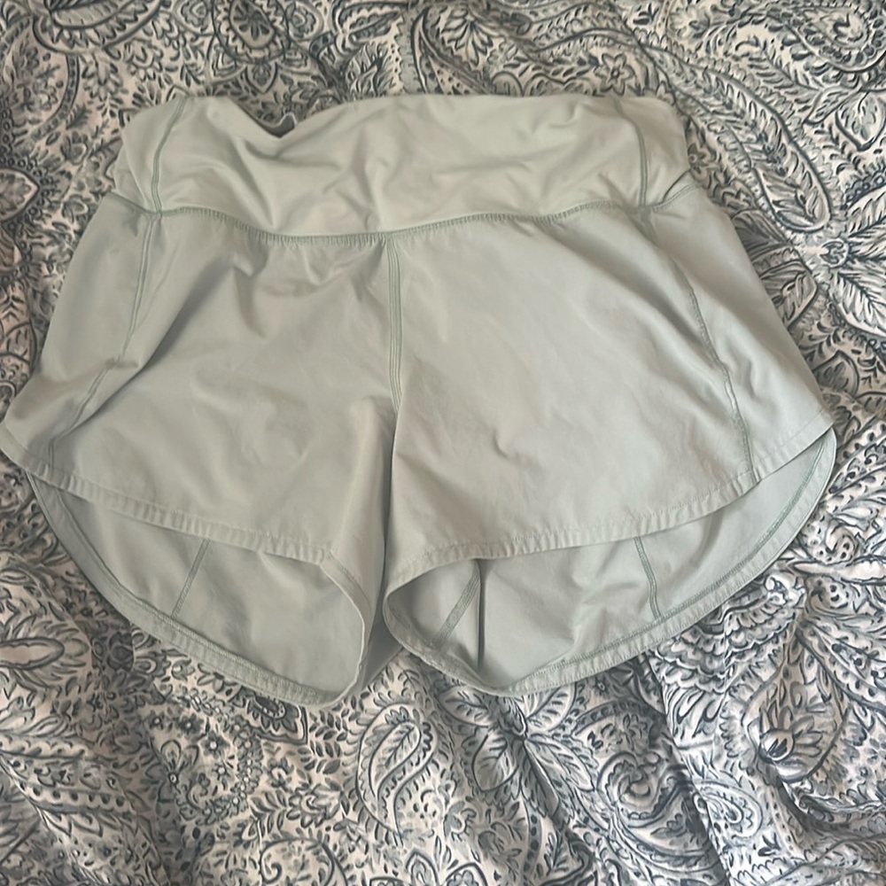 Lululemon mint colored running shorts